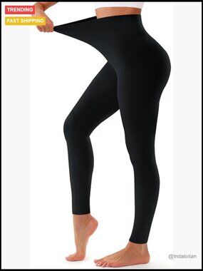High Waisted Leggings Tummy Control Non See Through Soft Yoga Pants